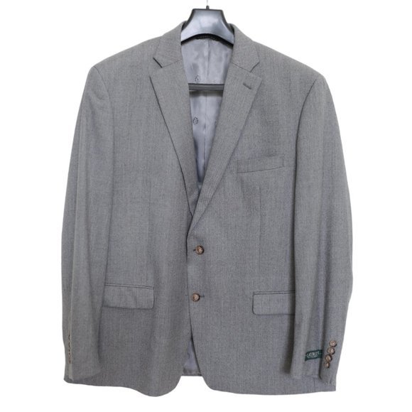LAUREN RALPH LAUREN Grey Ultraflex Classic-Fit Wool Suit Jacket 48R & Pant 42x30 - Picture 2 of 15